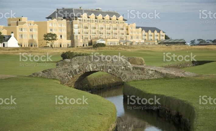 "The famous Swilken Bridge on the Royal and Ancient Golf course, St Andrews Scotland"